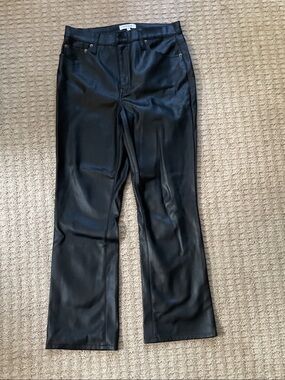 pistola Black Faux Leather Flare Jeans